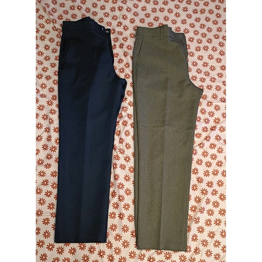 Lot/2 Levi's Action Slacks Polyester Vintage Pants‎ 34x30 Brown Blue Trouser 80s